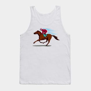 Jockey Riding Horse Racing Retro Tank Top